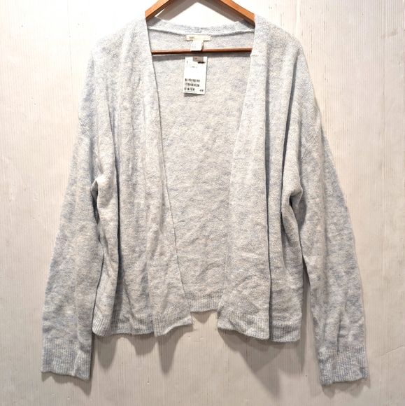 H&M women's blue burnout open front cardigan sweater size medium NEW! - Picture 1 of 9